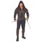 Men's Medieval Assassin Costume Vest Hood Belt Halloween Outfit
